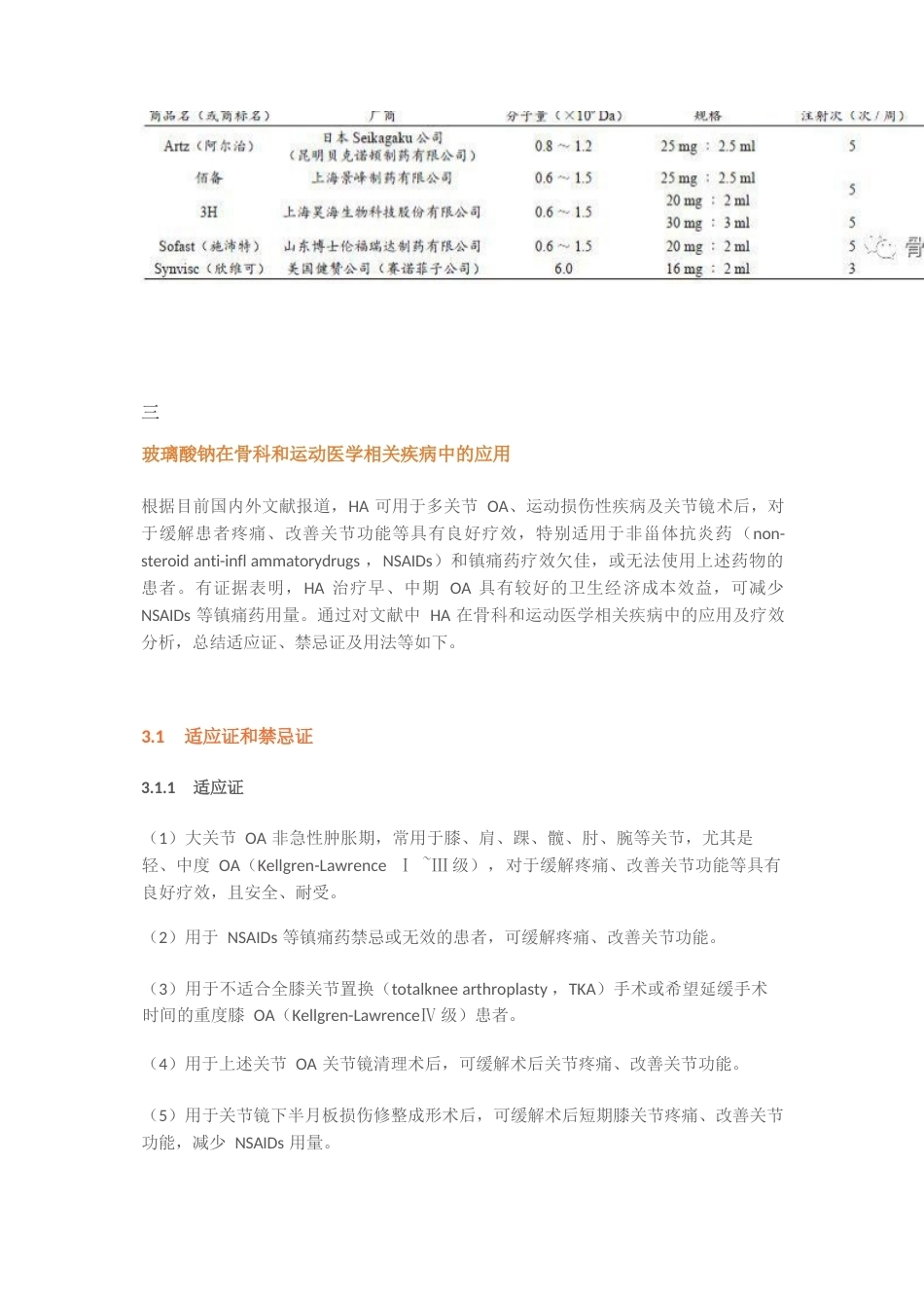 11.玻璃酸钠在骨科和运动医学相关疾病中的应用专家共识_第4页