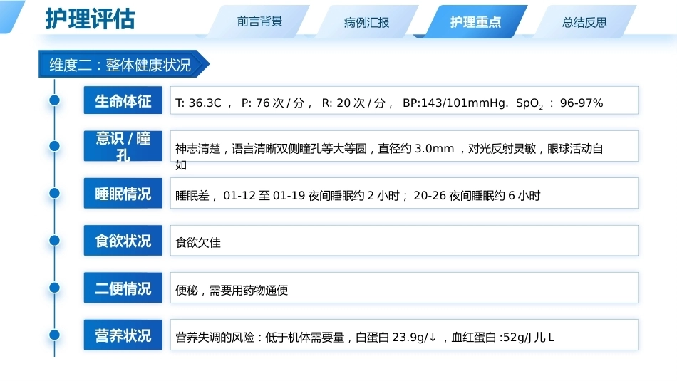 一例肺癌晚期疼痛合并低蛋白血症患者个案护理_第7页