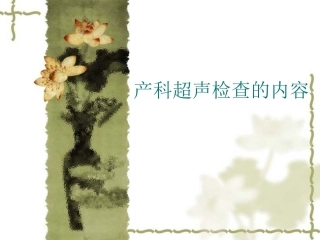产科超声检查的内容