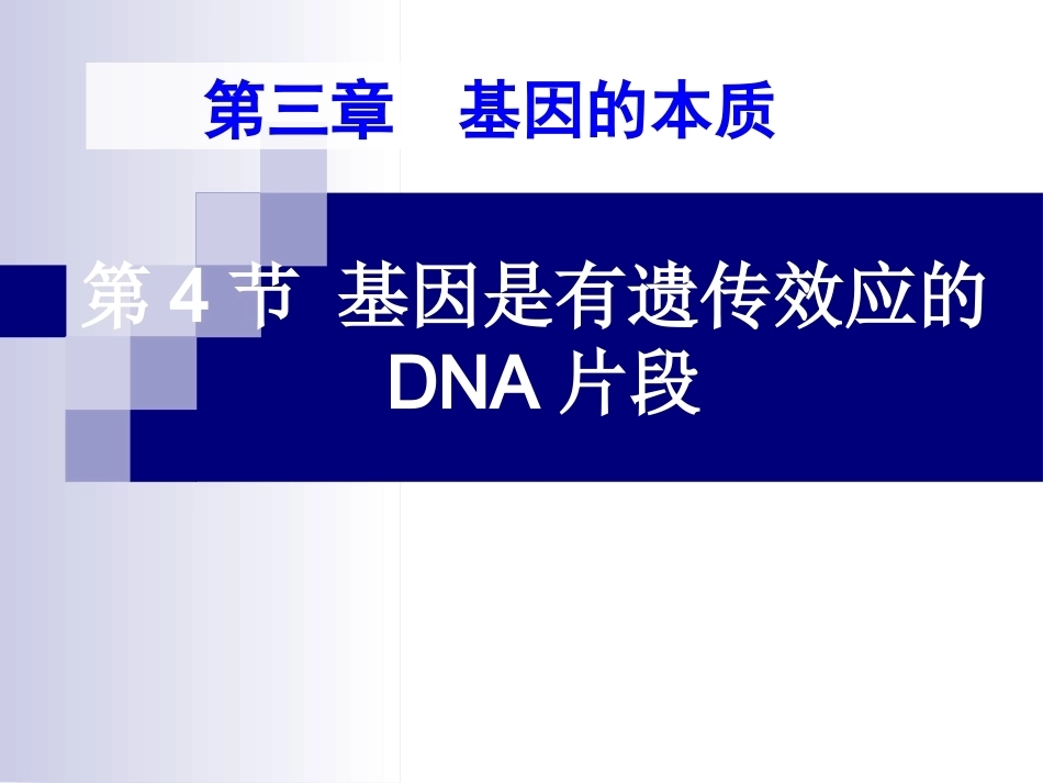 基因是有遗传效应的DNA片段(好)概述_第1页