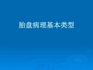 胎盘病理学胎盘病理基本类型