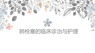 肺栓塞的诊治与护理ppt课件