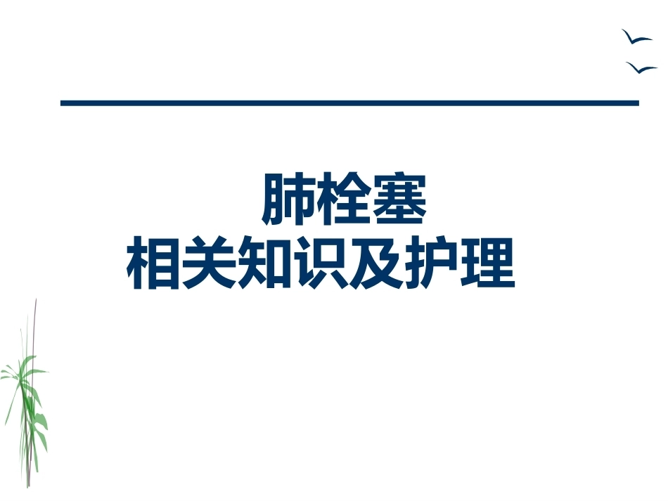 肺栓塞的治疗与护理_第1页
